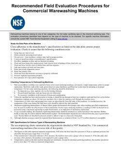 Warewashing Machine Evaluation