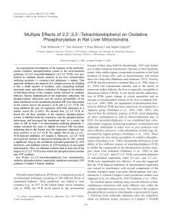 Multiple Effects of 2,2,5,5-Tetrachlorobiphenyl on