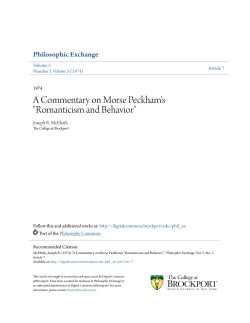 A Commentary on Morse Peckham`s