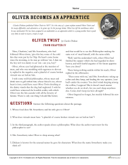 Oliver Becomes an Apprentice