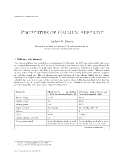 Properties of Gallium Arsenide