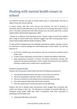 Dealing with mental health issues in school