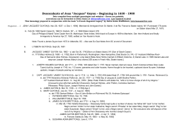 Descendants of Jean “Jacques” Guyon