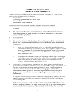 School of Nursing Peer Review - University of Southern Maine