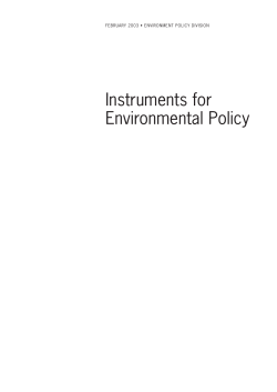 Instruments for Environmental Policy - Poverty