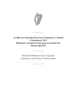 Minimum Custodial Periods upon Conviction for Murder Bill 2017