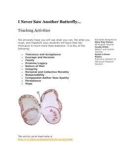 I Never Saw Another Butterfly&hellip; - Holocaust Center for Humanity