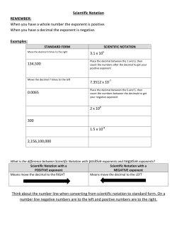 Scientific Notation REMEMBER: When you have a whole number