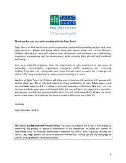 Thank you for your interest in working with the Zajac Ranch. Zajac