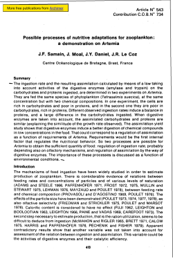 Possible processes of nutritive adaptations for zooplankton : a
