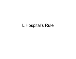 L`Hopital`s Rule