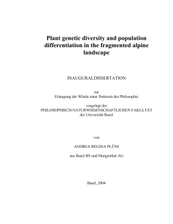 Plant genetic diversity and population differentiation in the