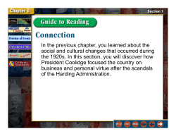 I. The Harding Administration