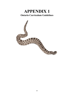 Ontario Curriculum Guidelines