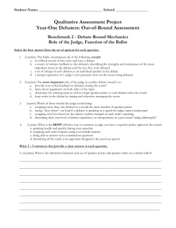Out-of-Round Assessment - The Chicago Debate League