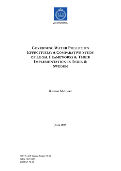 GOVERNING WATER POLLUTION EFFECTIVELY: A C