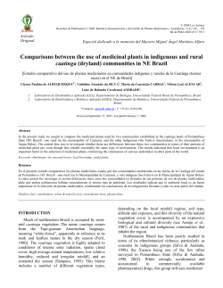 Comparisons between the use of medicinal plants in indigenous