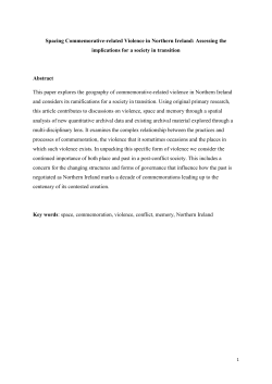 Spacing Commemorative-related Violence in Northern Ireland