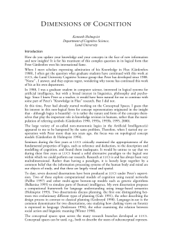 DIMENSIONS OF COGNITION - Lund University Cognitive Science
