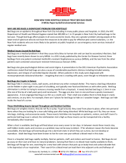 HOW NEW YORK HOSPITALS SHOULD TREAT BED BUG ISSUES