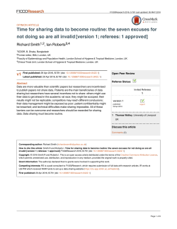 Time for sharing data to become routine: the seven excuses for not