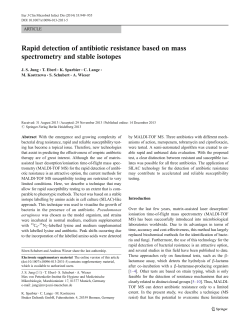 Rapid detection of antibiotic resistance based on mass spectrometry