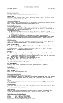 HOLY CROSS DAILY NOTICES STUDENT NOTICES April 28, 2017
