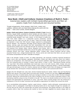 New Book&mdash;Cloth and Culture