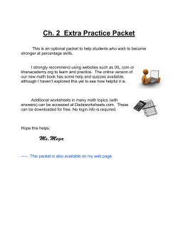 Ch 2 Math - Extra Practice Packet