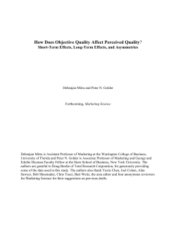 How Does Objective Quality Affect Perceived Quality? Short