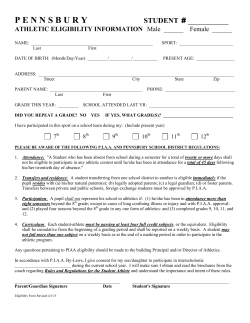 Athletics Physical Form - Pennsbury School District