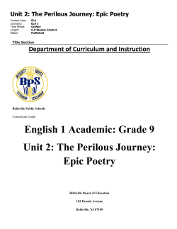The Perilous Journey: Epic Poetry