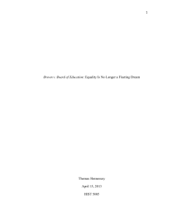 Brown v. Board of Education: Equality Is No