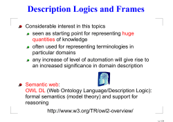 Description Logics and Frames - Institute for Computing and