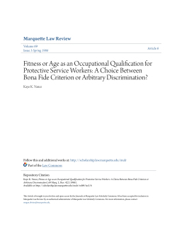 Fitness or Age as an Occupational Qualification for Protective