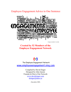 Employee Engagement Advice in One Sentence
