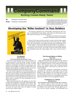 Developing the &ldquo;Killer Instinct&rdquo; in Your Soldiers