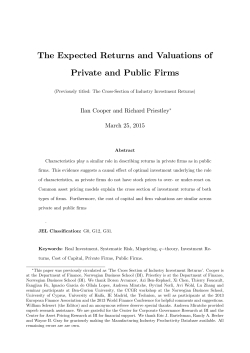 The Expected Returns and Valuations of Private and Public Firms