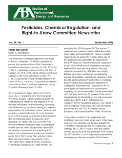 Pesticides, Chemical Regulation, and Right-to