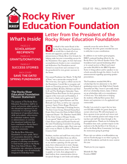 Fall/Winter 2015 - Rocky River Education Foundation