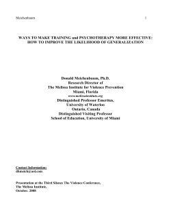 HOW TO IMPROVE THE LIKELIHOOD OF GENERALIZATION