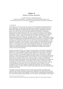 Chapter 16 Models of Science and Policy