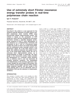 Use of extremely short Fo&uml;rster resonance energy transfer probes in