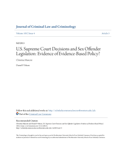 us supreme court decisions and sex offender legislation: evidence of
