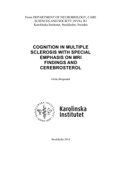 Cognition in Multiple sclerosis with special emphasis on MRI