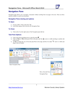 Navigation Pane - Microsoft Office Word 2010 Navigation Pane