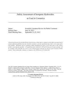 Safety Assessment of Inorganic Hydroxides