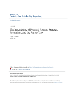 The Inevitability of Practical Reason: Statutes, Formalism, and the