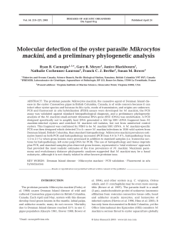 Molecular detection of the oyster parasite Mikrocytos mackini, and a
