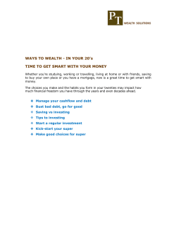 20`s - Time to get smart with your money